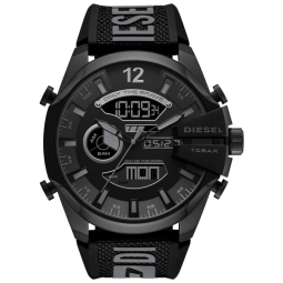Relógio Masculino Analógico e Digital em Aço Inoxidável com Pulseira de Silicone, Diesel DZ4593, Preto