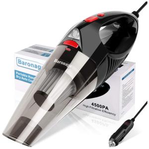 Aspirador Portátil Baronage com Cabo de 5mt Alta Potência LED DC 12V Uso Úmido e Seco, Preto