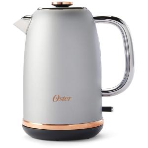 Metropolitan Chaleira Elétrica 1.7L 700W com detalhes em ouro rosa, OSTER 2097736, Cinza