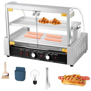 Máquina para Cachorro Quente 7 Rolos até 17 Salsichas com Controle de Temperatura Duplo e Tampa de Vidro, 110V, Sinolmaibe