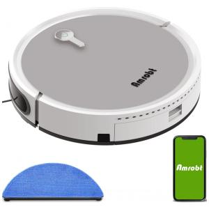Aspirador de Pó Robô Amrobt RO SI3501 com Conexão via APP WI FI e Auto Carregamento, 110V, Branco