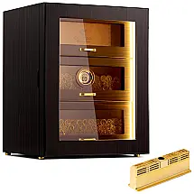 Umidor para Charutos com Iluminação LED, Interior de Cedro para 100-150 Charutos, Higrômetro Digital e Umidificador - Presente Ideal,CINOROW