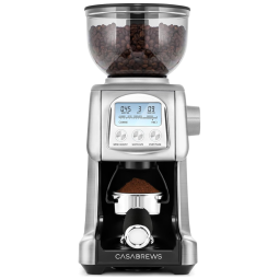 Moedor de Café Elétrico de Aço Inoxidável com 77 Configurações de Moagem, 110V 130W, CASABREWS, Prata