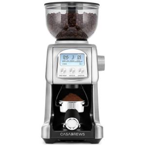 Moedor de Café Elétrico de Aço Inoxidável com 77 Configurações de Moagem, 110V 130W, CASABREWS, Prata
