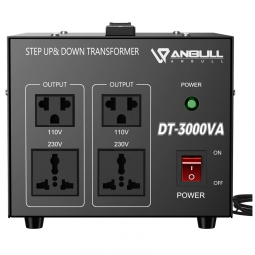 Transformador de Tensão 3000W, AC 110V 120V para 220V 240V, Anbull, Preto