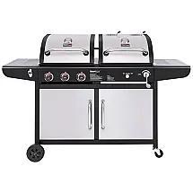 Churrasqueira a Gás 25.500 BTU com 3 Queimadores e Mesas Laterais em Aço Inoxidável, ROYAL GOURMET ZH3002SN, Prateado