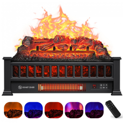 Lareira Elétrica Ecológica 20" 50 cm com Controle Remoto, Proteção Contra Superaquecimento, Cores de Chama Ajustáveis e Temporizador