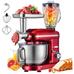 Batedeira VIVOHOME 3 em1 5,67L, 6 Velocidades 650W Vermelho