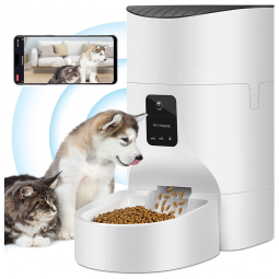 Pezakf Comedouro Automático 7L para Cães e Gatos c, Câmera HD Wi Fi e Controle APP