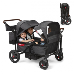 Carrinho de Passeio Quadriculado Radio Flyer 4 Assentos Dobrável Leve Armazenamento para Crianças 6+ Meses