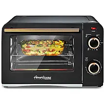 Forno Elétrico de Bancada Retro com 4 Níveis de Temperatura e Temporizador, 1300W, 110v, ELITE GOURMET ETO1200B, Preto