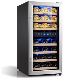 Adega Climatizada de Zona Dupla para 33 Garrafas com Controle Digital, 110V, Phiestina, Prata