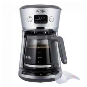Máquina de Café Programável Mr. Coffee 12 Xícaras com Medição Digital, Filtração de Água e Colher Medidora, Prata. Perfeita para Café
