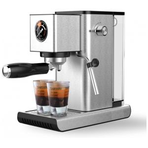 Máquina de Café Expresso 20 Bar CONZIE Automática 1,2L de Capacidade, Aço Inoxidável 1400W 110V Prata