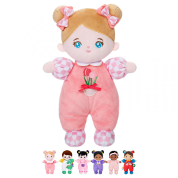 Boneca de Pano OUOZZZ Soft para Meninas - Presente de Aniversário - Vestido de Tulipa Rosa - Brinquedo de Pelúcia para Bebês e Crianças - 30