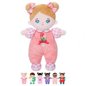Boneca de Pano OUOZZZ Soft para Meninas - Presente de Aniversário - Vestido de Tulipa Rosa - Brinquedo de Pelúcia para Bebês e Crianças - 30