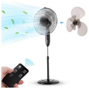 Aigostar Lewis Ventilador de Torre 3 Velocidades, Silencioso, Lâmina Dupla e Altura Ajustável, 110V, 60W, Preto