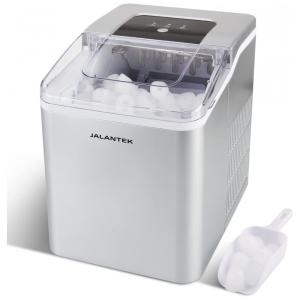 Máquina de Gelo até 11 kg em 24H Portátil com Colher, Cesta de Gelo e Autolimpeza, 110V, JALANTEK, Prata
