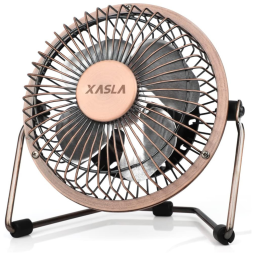 Ventilador de Mesa com 1 Velocidade, USB, 110V 3W, XASLA F405, Bronze