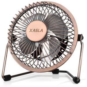 Ventilador de Mesa com 1 Velocidade, USB, 110V 3W, XASLA F405, Bronze