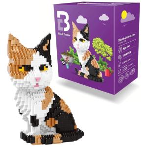 Kit de Construção Gato 3D com 1390 Peças, BLOCK CENTER, Amarelo