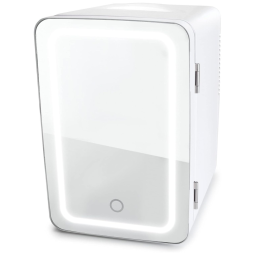 Mini Geladeira para Skincare 6 Litros com LED, 12V, Branca, 110v, BERLIN GEAR BG6100, Branco