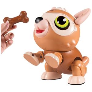 Cão Robô Programável Eletronico com Olhos de LED, para Crianças 6 Anos ou Mais, Marrron, KEARUI, Marrom