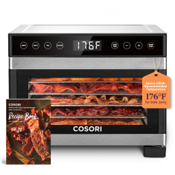 Desidratador de Alimentos com 5 Bandejas em Aço Inoxidável, Controle de Temperatura, 4 Predefinições e Temporizador 48H, 110V 480W, COSORI