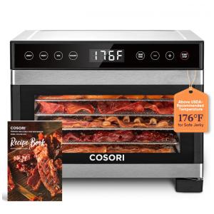 Desidratador de Alimentos com 5 Bandejas em Aço Inoxidável, Controle de Temperatura, 4 Predefinições e Temporizador 48H, 110V 480W, COSORI