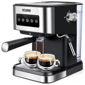 Máquina de Café Expresso ICUIRE 20 Bar Tanque de 1,5 Litros com Vaporizador de Leite 110V 1050W