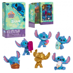 Kit 7 Brinquedos Colecionáveis STITCH Disney de 5 cm de Altura para Crianças Acima de 3 Anos, Just Play