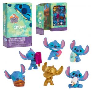 Kit 7 Brinquedos Colecionáveis STITCH Disney de 5 cm de Altura para Crianças Acima de 3 Anos, Just Play