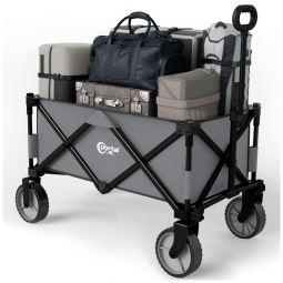 Carrinho Dobrável para Camping e Jardim, Capacidade 100kg, PORTAL, Cinza