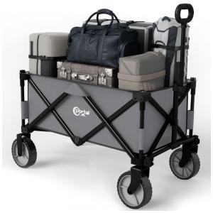 Carrinho Dobrável para Camping e Jardim, Capacidade 100kg, PORTAL, Cinza