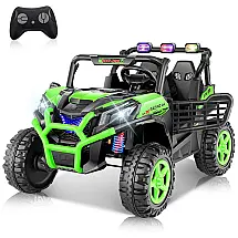Carro Elétrico Infantil Jeep Off-Road 2 Lugares 24V Verde com Controle Remoto, Luzes e Painel Multifuncional
