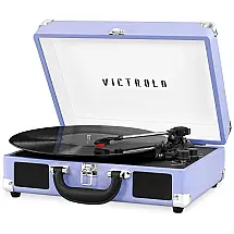 Vitrola Toca Discos 3 Velocidades, Entrada AUX, 45 RPM, Roxa, 110v, VICTROLA VSC 550BT LPP, Preto