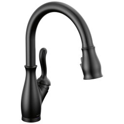 Torneira Cozinha com Tecnologia Touch e Touchless, Pulverizador Pull Down, Delta Leland 9178TL-BL-DST, Preto Fosco