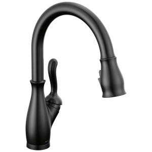 Torneira Cozinha com Tecnologia Touch e Touchless, Pulverizador Pull Down, Delta Leland 9178TL-BL-DST, Preto Fosco