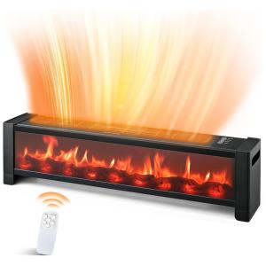 Lareira Elétrica A26x16L cm com Saída de Ar Superior, Temporizador, Termostato Remoto e Ajustável, 110V 1500W, Air Choice