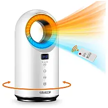 Aquecedor de Cerâmica Elétrico Portátil, 3 Configurações e Controle Remoto,1500W, 110v, KIMVIENTO, Branco