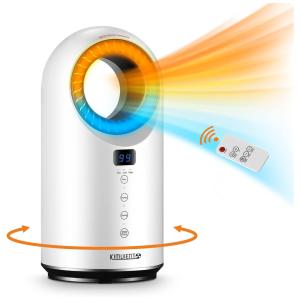 Aquecedor de Cerâmica Elétrico Portátil, 3 Configurações e Controle Remoto,1500W, 110v, KIMVIENTO, Branco