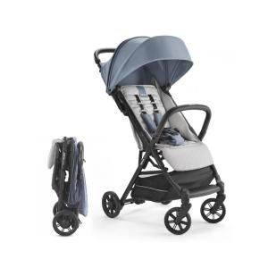 Carrinho de Bebê Compacto com Assento Acolchoado, Reclinação em Várias Posições e Apoio para as Pernas Ajustável, Inglesina Quid, Azul Claro