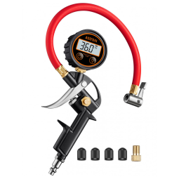 Manômetro Digital AstroAI T1 com Inflador, Medidor de Pressão de Pneus de 3250 PSI com Calibrador ANSI B40.