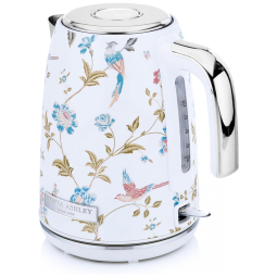 Chaleira Elétrica Laura Ashley Elveden White 1,7L Aço Inoxidável 1500W Fervura Rápida e Proteção Automática