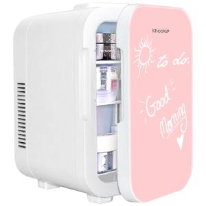 Mini Geladeira e Frigobar para carro KHOOLA, Portátil AC, DC, 4L, XTREMPRO, Rosa