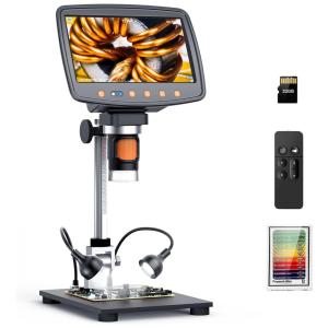 Microscópio Digital 1500X LCD HDMI com Sensor de Câmera Ultra Preciso 12MP, Hayve, Preto