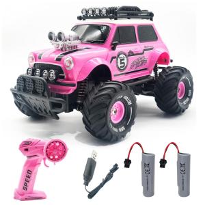 Carrinho de Controle Remoto para Adultos e Crianças com Bateria Recarregável, 10LECCION, Rosa