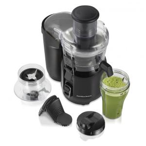 Centrífuga de Frutas e Liquidificador 2 em 1 Fácil de Limpar, 800W 110V, Hamilton Beach, Preto