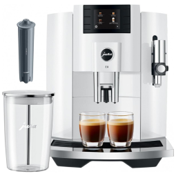 Máquina de Café Express Profissional com Painel Digital e Bocal de Leite, 110V, Jura E8, Branca