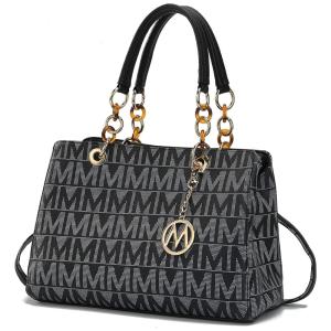 MKF Bolsa Feminina de Ombro em Couro Sintético, Preta